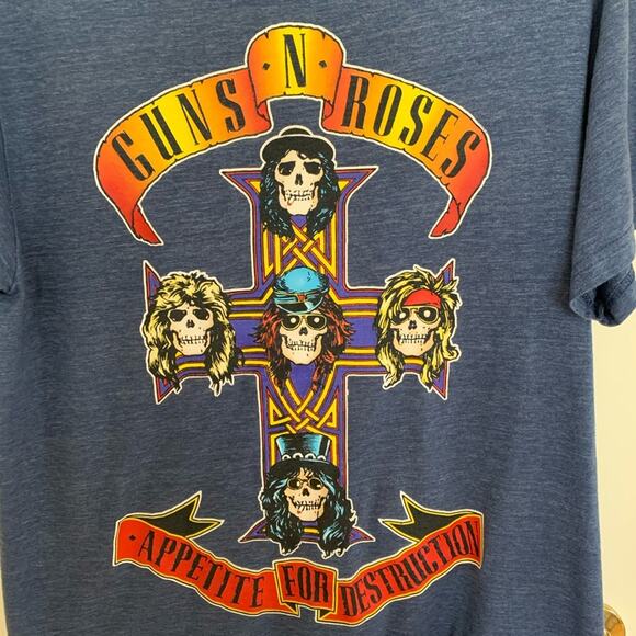 Bravado Blue Guns N Roses Appetite For Destruction Band Tee Medium - Picture 2 of 4